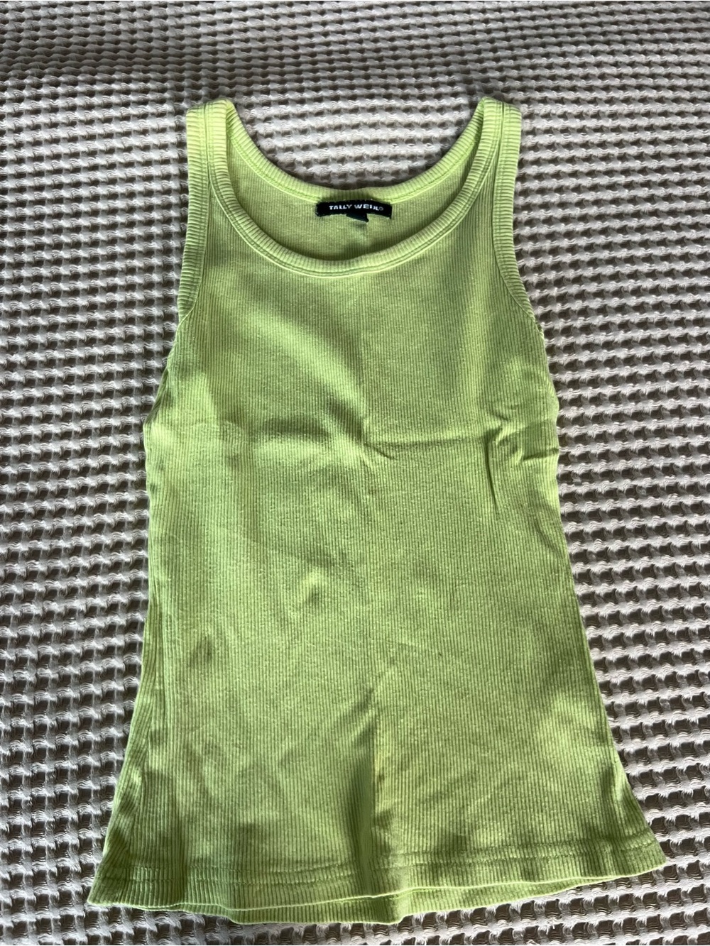 Rag & Bone Neon Lime Ribbed Tank Top